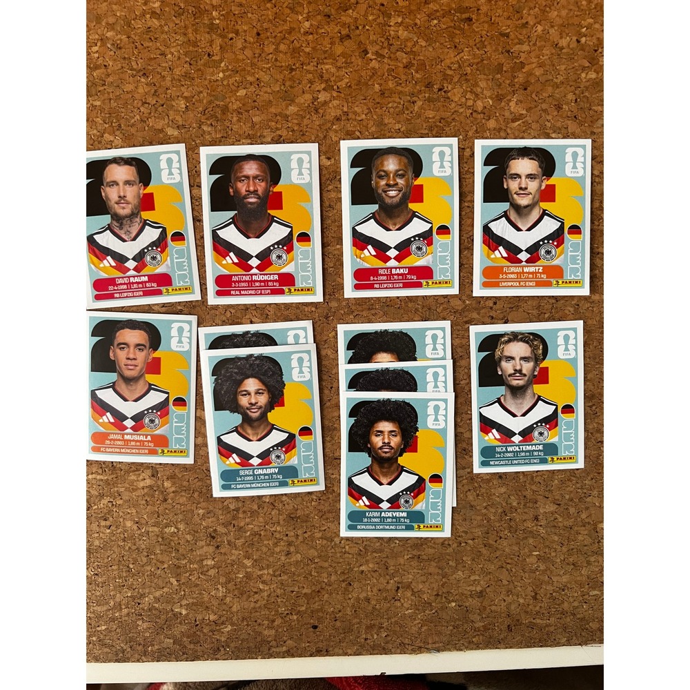 Panini FIFA World Cup 2026 Germany Sticker Lot Musiala Wirtz Rudiger Gnabry 11pc